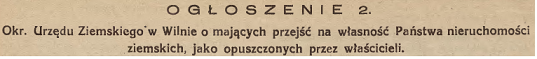 Obrazek Mienie opuszczone w powiecie brasławskim w latach 1929, 1938, 1939