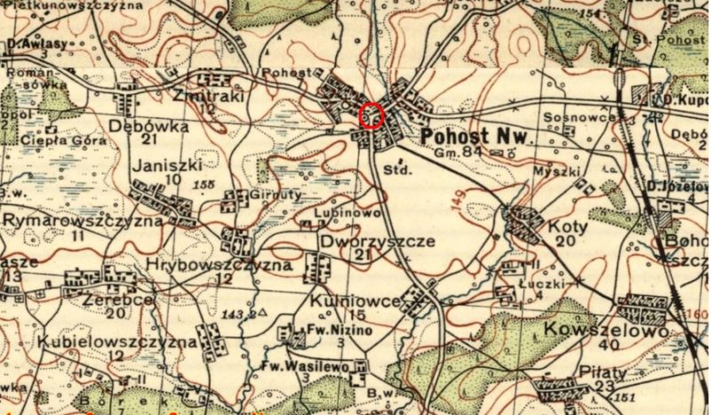 Obrazek Cmentarz w Nowym Pohoście (dawny Powiat Brasławski) – Pochowani, których nazwiska zaczynają się na litery H – K (obok mogą znajdować się groby, w których pochowane są osoby o nazwiskach