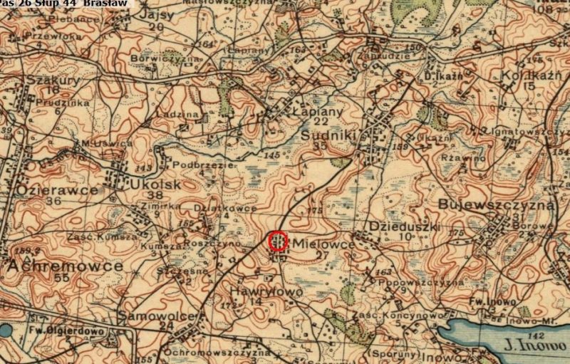 Obrazek Cmentarz w Mielowcach, w dawnej Gminie Przebrodzie Powiatu Brasławskiego